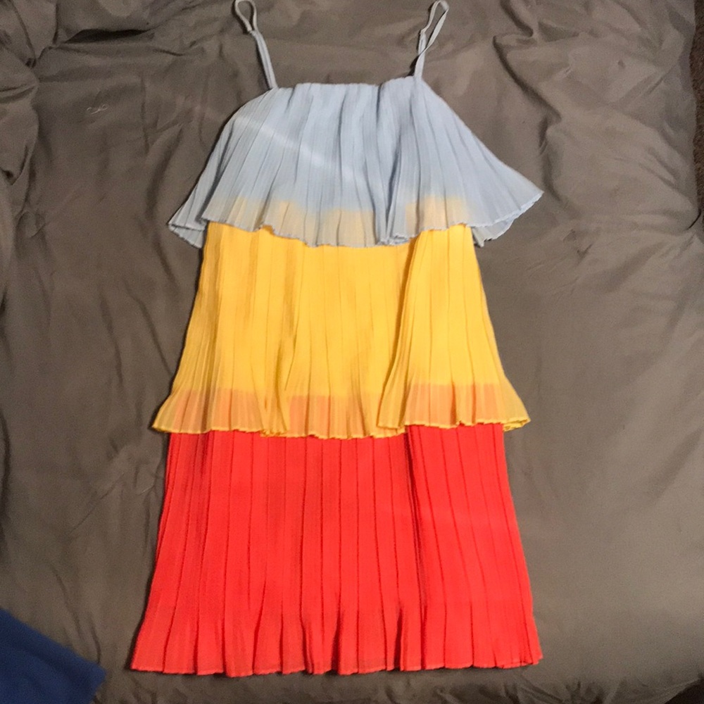 Multi-colored Pleated Dress